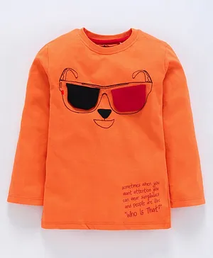 Jus Cubs Sun Glass Patch Full Sleeves Tee - Orange