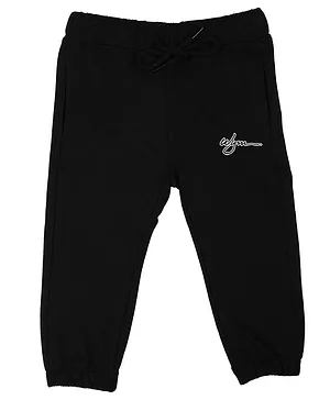 Wear Your Mind Solid Full Length Joggers - Black