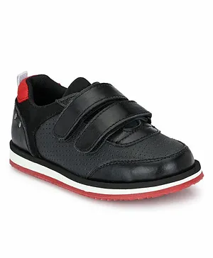 Tuskey Solid Double Velcro Closure Shoe - Black