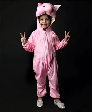 BookMyCostume Pig Themed Full Sleeves Costume - Pink & White