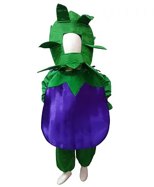 BookMyCostume Eggplant Vegetable Kids Fancy Dress Costume - Green