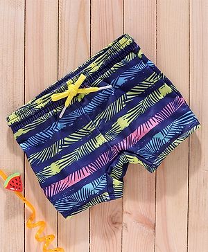 Babyhug Swimming Trunks Swan Print - Multicolor