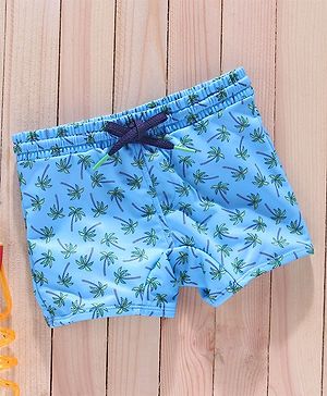 Babyhug Swimming Trunks Palm Tree Print - Blue