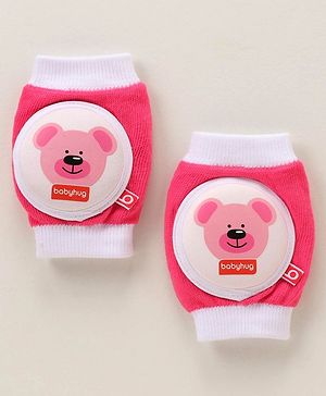 Babyhug Elbow & Knee Protection Pads Pink and White (Design May Vary) - 12 cm