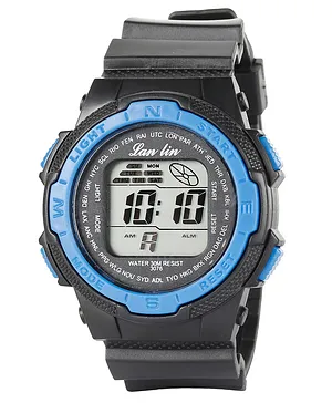 Skylofts Sports Digital Watch With 7 Color LED Lights - Blue Black