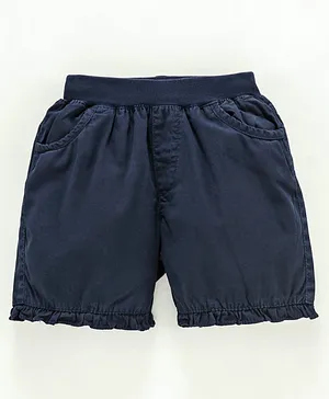 Spicy Kids Knee Length Cotton Twill Shorts - Navy Blue