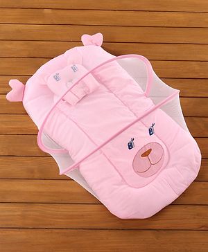 Babyhug Velvet Baby Bedding Set With Mosquito Net