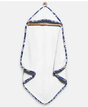 The Baby Atelier Organic Hooded Towel - Blue Floral