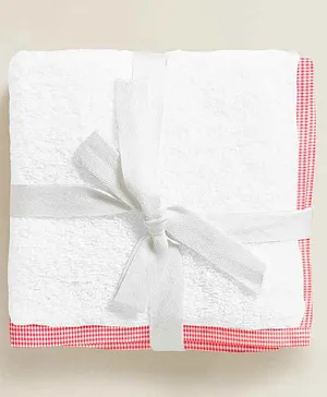 The Baby Atelier Organic Cotton Junior Towel Checked - Red & White