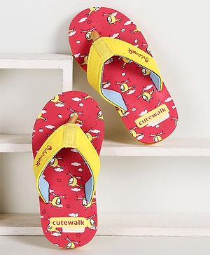 Cute Walk by Babyhug Flip Flops  Male Red 9
