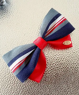Angel Creations Bow Design Hair Clip - Blue & Red