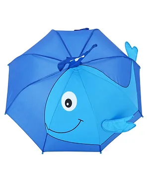 3D Pop Up Umbrella Whale Print - Blue