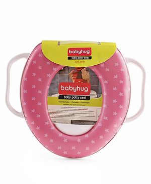 Babyhug Soft Potty Seat With Handle Star Print - Pink