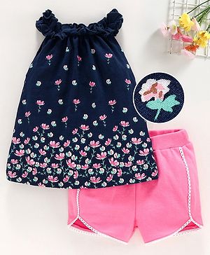 Pink Blue Baby Kids Girls Summer Clothing Set Top Vest Shorts Pajamas Sleepsuit