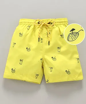 Nauti Nati Juice Print Shorts - Yellow