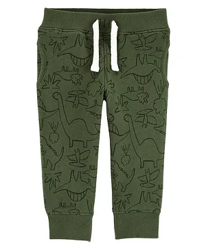 Carter's Dinosaur Pull-On Fleece Pants - Olive Green