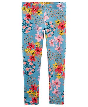 Carters Floral Leggings - Blue