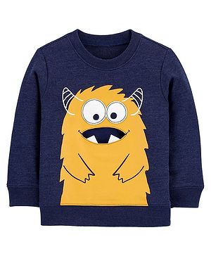 Carter's Monster French Terry Pullover - Navy Blue