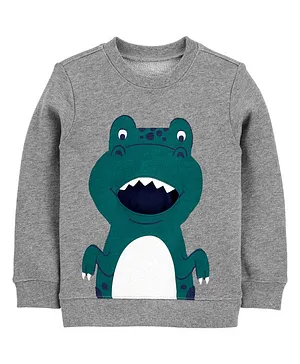 Carter's Dinosaur French Terry Pullover - Grey