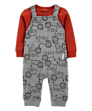 Carter's 2-Piece Tee & Coverall Set - Grey Red