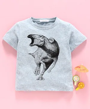 Little One Half Sleeves Tee Dinosaur Print - Light Blue