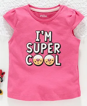 Fox Baby Short Sleeves Tee Cool Print - Pink