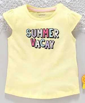 Fox Baby Short Sleeves Tee Summer Vacay Print - Light Yellow