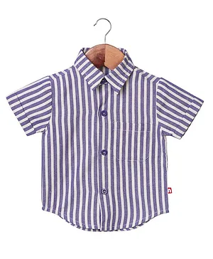 Nino Bambino Striped Half Sleeves Shirt - Purple