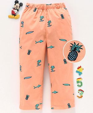 Babyhug Full Length Lounge Pant Multiprint - Peach