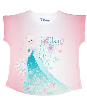 Disney By Crossroads Cap Sleeves Frozen Graphic Print Top - Pink