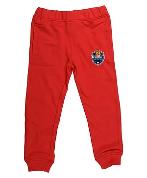Wear Your Mind Full Length Patch Detailing Lounge Pants - Red