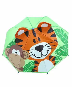 Abracadabra Pop Up Umbrella Tiger Print - Orange