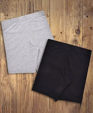 Charm n Cherish Solid Daily Wear Pack Of 2 Shorts - Black & Grey