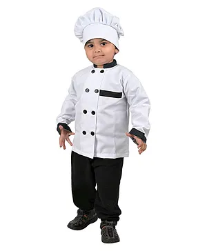 BookMyCostume Full Sleeves Chef Fancy Dress Costume - Black And White
