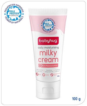 Babyhug Milk Protein Formula Daily Full Body and Face Moisturizing Milky Cream Ideal For Newborn Baby'S Delicate Skin - 100 g