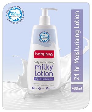 Babyhug Milk Protein Formula Daily Moisturising Milky Lotion  Mild & Gentle Formula For Newborn Baby - 400 ml Babyhug Milk Protein Formula Daily Moisturising Milky Lotion  Mild & Gentle Formula For Newborn Baby - 400 ml