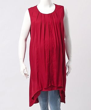 Kriti Sleeveless Maternity Dress - Maroon