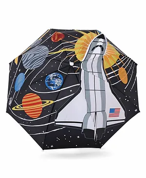 3D Pop Up Umbrella Space Print - Black