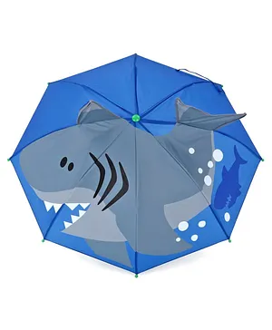 3D Pop Up Umbrella Shark Print - Grey
