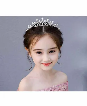 Ziory Crystal Crown Princess Tiara - Silver
