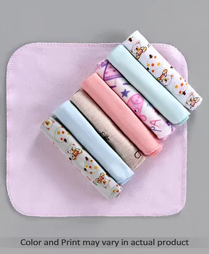 ZOE Wash Cloth 100% Cotton Set of 8 (Colour & Print May Vary)