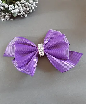 Angel Creations Bow Hair Clip - Purple