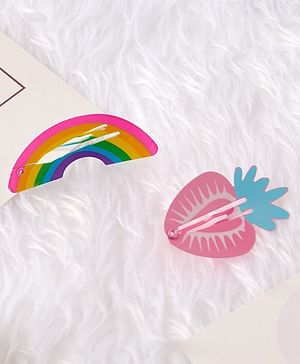 Babyhug Fruit & Rainbow Shaped Snap Clips - Pink