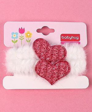 Babyhug Hair Rubber Band 2 pcs - White - FREE SIZE White