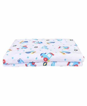 Mom's Home Muslin Towel Vehicle Print - White