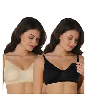 Morph Maternity Pack Of 2 Leak Proof Maternity Bras - Beige & Black