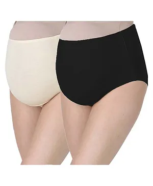 Morph Maternity Pack Of 2 Panties - Cream & Black