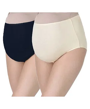 Morph Maternity Pack Of 2 Maternity Panties - Navy Blue & Cream