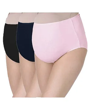 Morph Pack Of 3 Maternity Panties - Black & Light Pink & Navy Blue