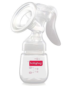 Babyhug Manual Breast Pump with Rotating Handle - White